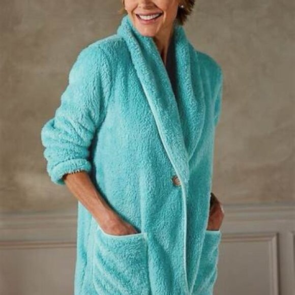 Soft Surroundings Most Wonderful Cardi Aqua Turquoise - Picture 1 of 10